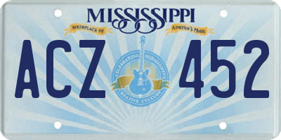 MS license plate ACZ452