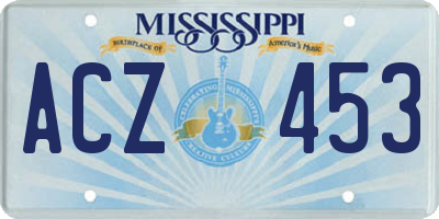 MS license plate ACZ453