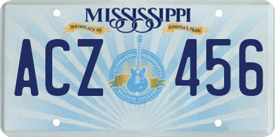 MS license plate ACZ456