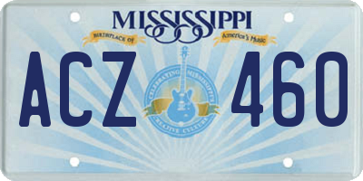 MS license plate ACZ460