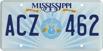 MS license plate ACZ462