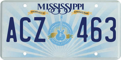 MS license plate ACZ463