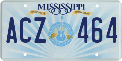 MS license plate ACZ464