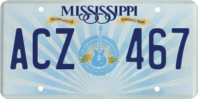 MS license plate ACZ467