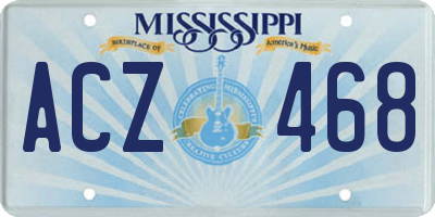MS license plate ACZ468