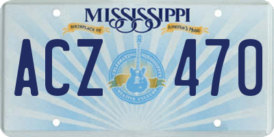 MS license plate ACZ470