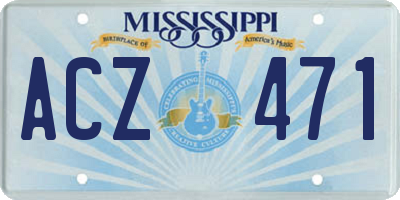 MS license plate ACZ471