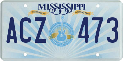 MS license plate ACZ473