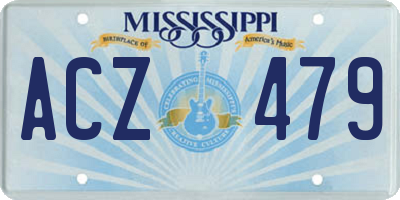 MS license plate ACZ479