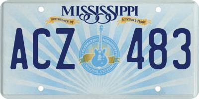 MS license plate ACZ483