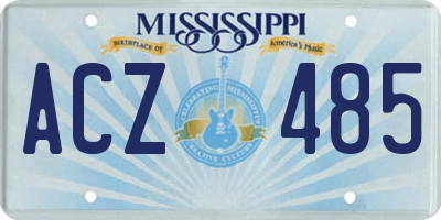MS license plate ACZ485