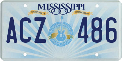 MS license plate ACZ486