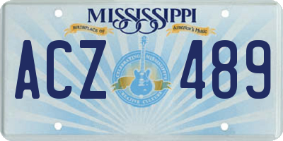 MS license plate ACZ489
