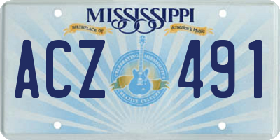MS license plate ACZ491