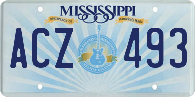 MS license plate ACZ493