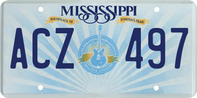 MS license plate ACZ497