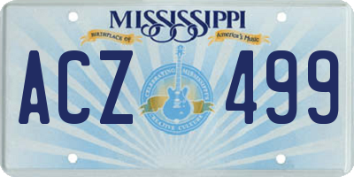 MS license plate ACZ499