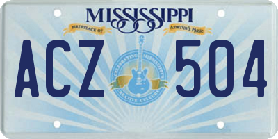MS license plate ACZ504