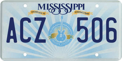 MS license plate ACZ506