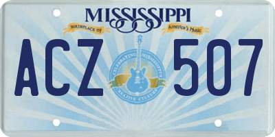 MS license plate ACZ507