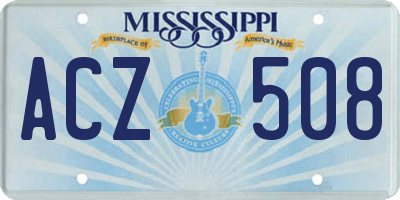 MS license plate ACZ508