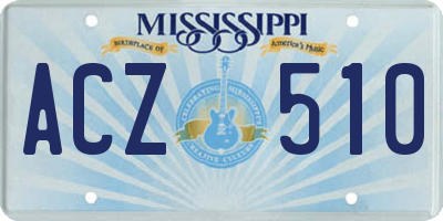 MS license plate ACZ510