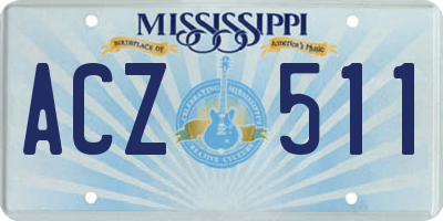 MS license plate ACZ511