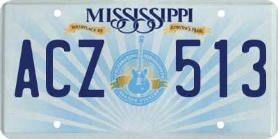 MS license plate ACZ513