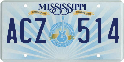 MS license plate ACZ514
