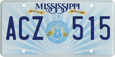 MS license plate ACZ515