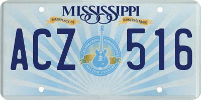 MS license plate ACZ516