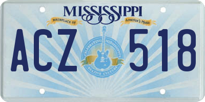 MS license plate ACZ518