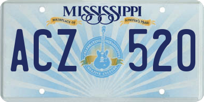 MS license plate ACZ520