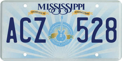MS license plate ACZ528