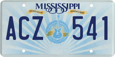 MS license plate ACZ541