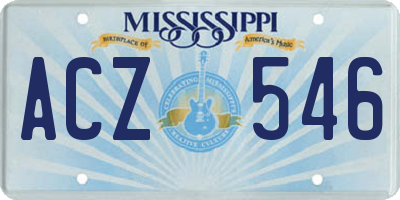 MS license plate ACZ546