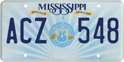 MS license plate ACZ548