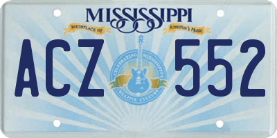 MS license plate ACZ552