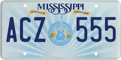 MS license plate ACZ555