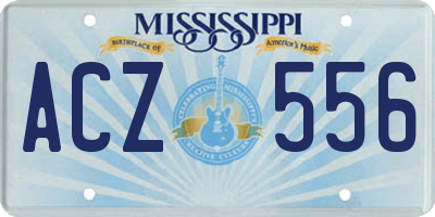 MS license plate ACZ556