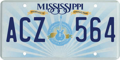 MS license plate ACZ564