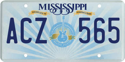 MS license plate ACZ565