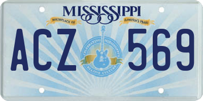 MS license plate ACZ569