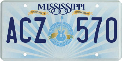 MS license plate ACZ570