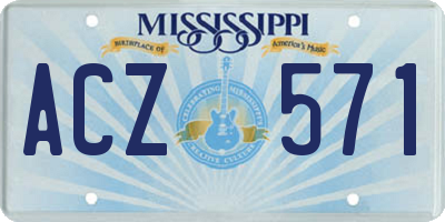 MS license plate ACZ571