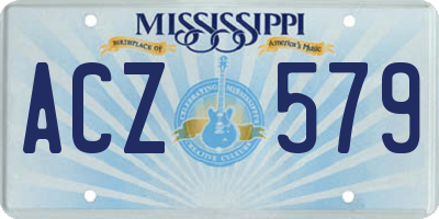 MS license plate ACZ579