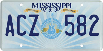 MS license plate ACZ582