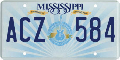 MS license plate ACZ584