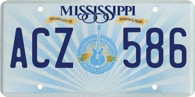 MS license plate ACZ586