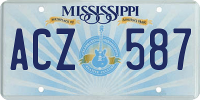 MS license plate ACZ587